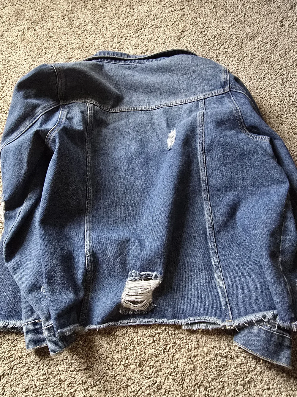 Denim Jacket with Pink Floral & Leopard Yoke